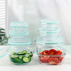 Large Food Airtight Storage Containers Glass Plastic Cover