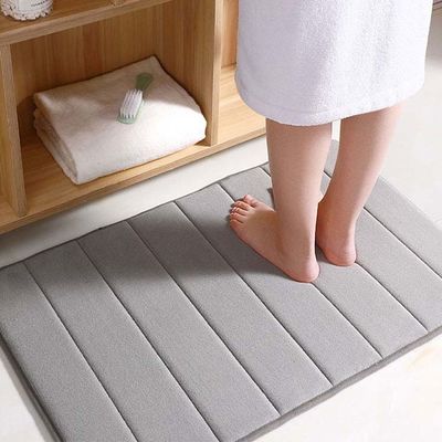 Shaggy Memory Foam Non Slip Toilet Bath Mat Quick Drying