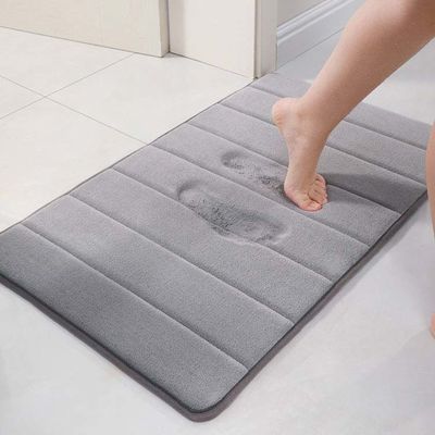 Shaggy Memory Foam Non Slip Toilet Bath Mat Quick Drying