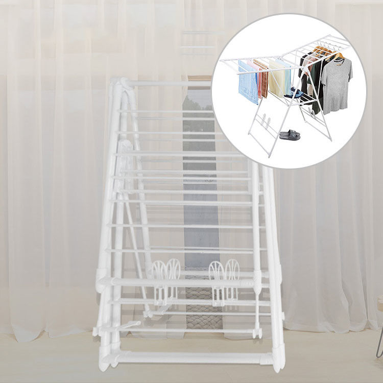 Detachable Stainless Steel Foldable Clothes Drying Rack With Wheels