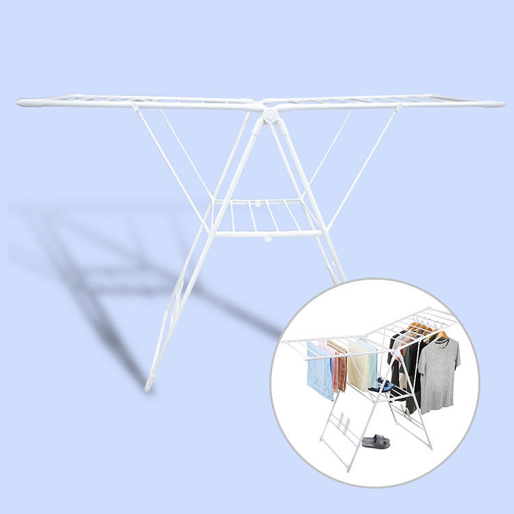 Indoor And Outdoor Foldable Clothes Drying Rack With Steel Alloy Body
