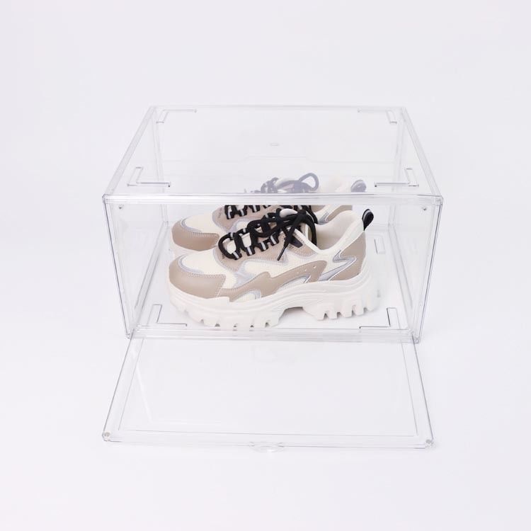 Stackable Magnetic Door Clear Acrylic Shoe Box Transparent