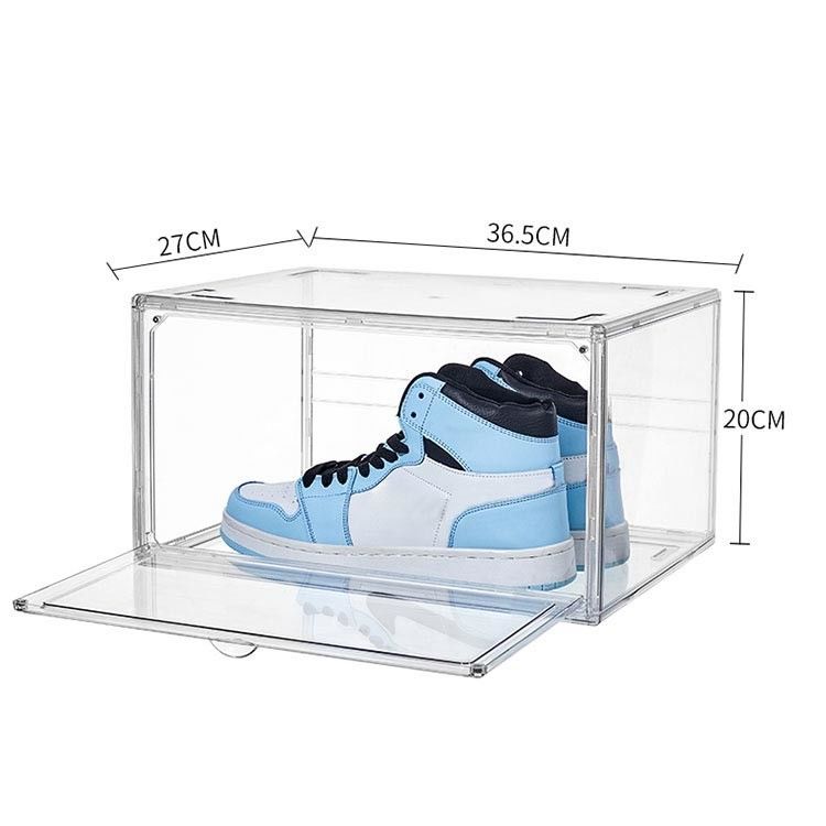 Transparent Plastic Stackable Shoe Storage Boxes Acrylic Drawer Type