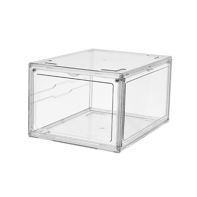 Plastic Acrylic Shoe Boxes With Magnetic Door 5kg - 10kg Load