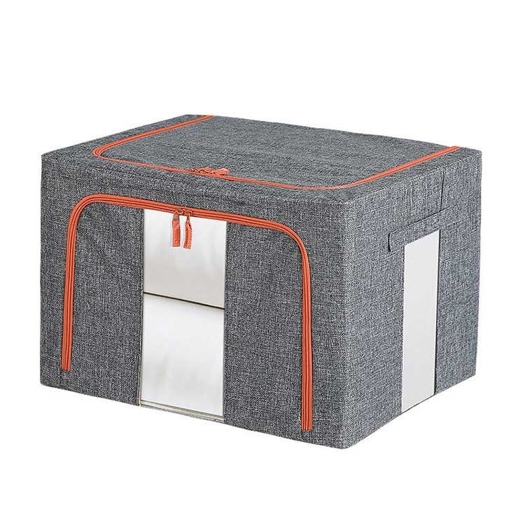 1.4KG Grey Fabric Storage Boxes With Lids , Silk Road Enterprise Odorless Fabric Cube Storage Bin