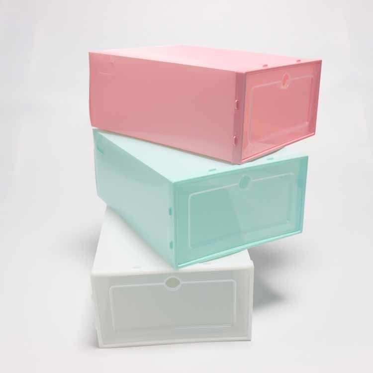 Multifunctional Stackable Shoe Storage Boxes , Thickened Plastic Shoe Containers