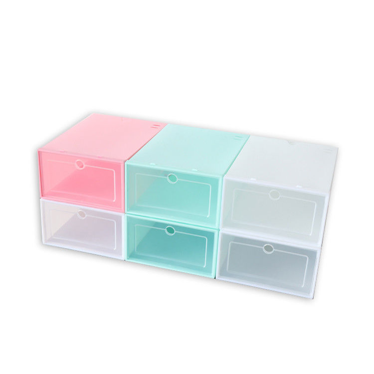Ultralight ODM Clear Shoe Storage Boxes , Stackable Shoe Storage Containers