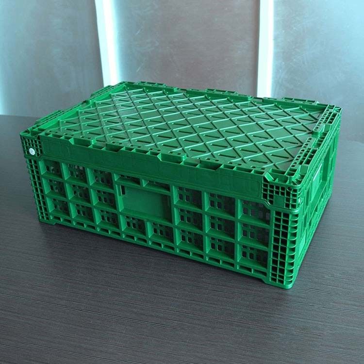 Green Plastic Storage Crate 600x400x220cm For Fruit Vegetable