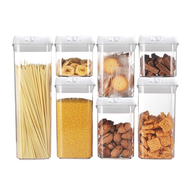 7Pcs Plastic Multiple Size Food Airtight Storage Containers With Lids