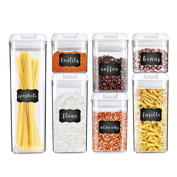 7 Pcs Plastic Food Airtight Storage Containers With Lids Multiple Size