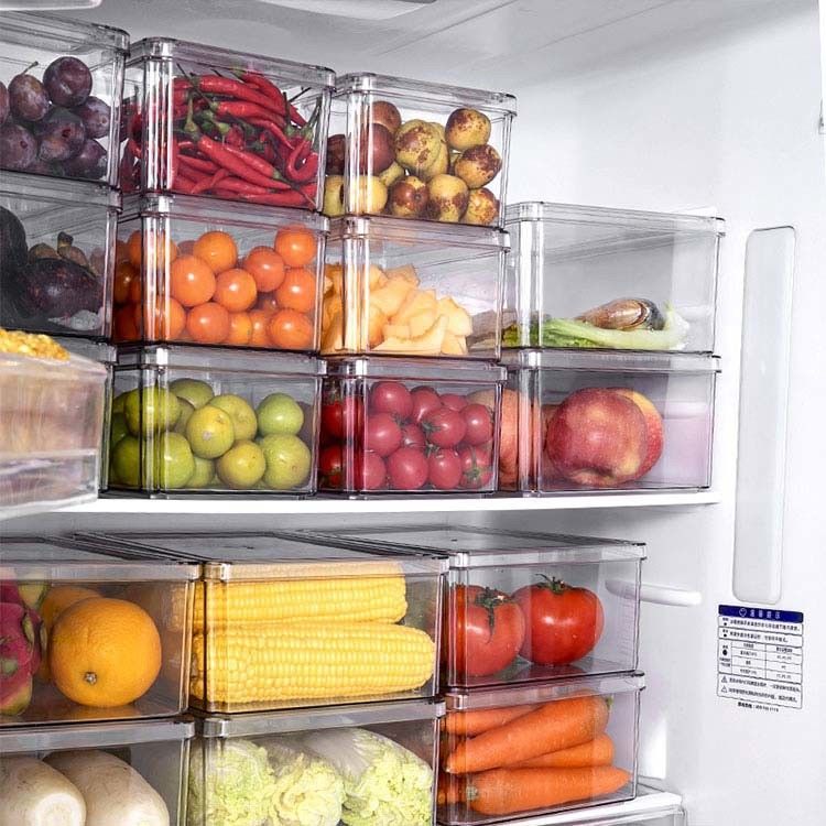 Kitchen Refrigerator Organizer Bins BPA Free Save Space Plastic