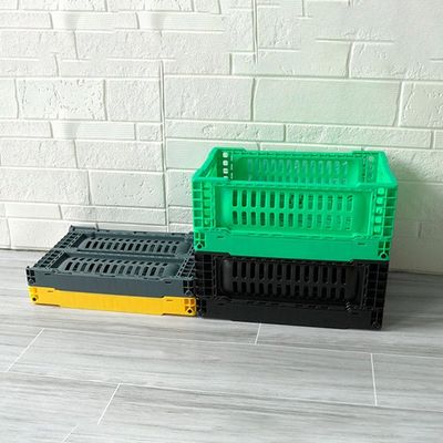 Quality Mesh Type 5 Liters Stackable Plastic Folding Crate For Fruits MultiFunction factory