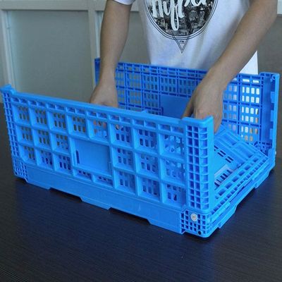 Quality 40L Plastic Crates Foldable Mesh Wall For Turnover And Storage factory